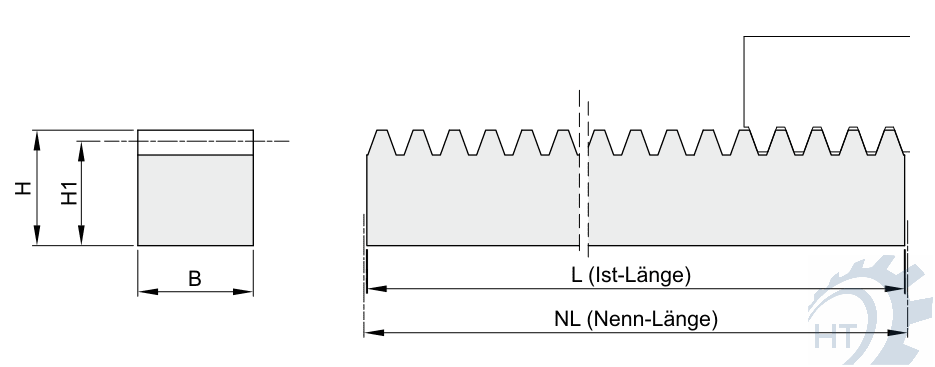Zahnstange aus Kunststoff (POM)